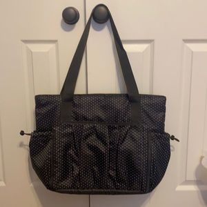 Thirty one new day tote charcoal swiss dot